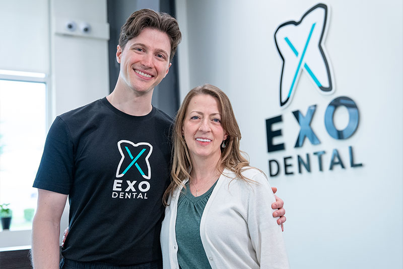 Doctor and patient smiling